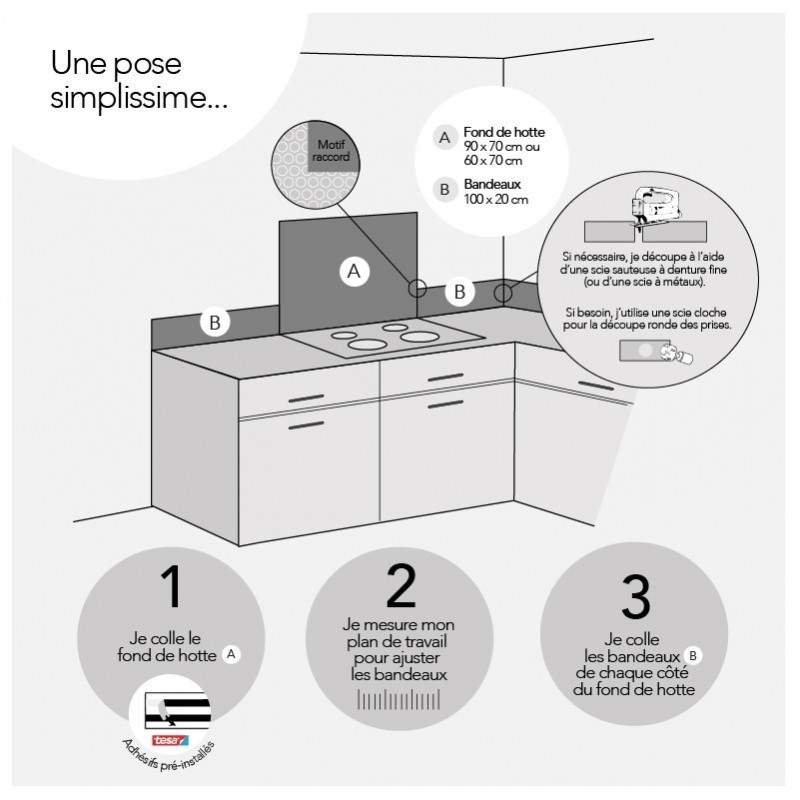 CREARREDA Credence Adhesive pour Cuisine autocollant mural fantaisie gris  tourterelle cementine 260x60 cm 100% fabriqué en Italie avec encre non  toxique, ignifuge et résistant à l'eau : : Cuisine et Maison