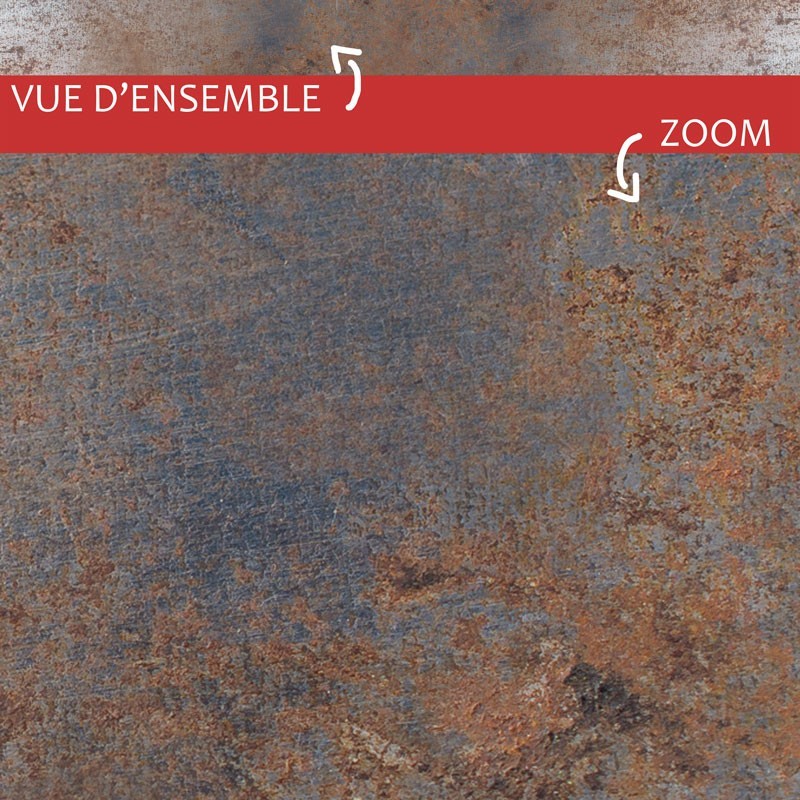 Vue d'ensemble et zoom sur plinthe PVC adhésive "Full Métal" Vue d'ensemble et zoom sur plinthe PVC adhésive "Full Métal"
