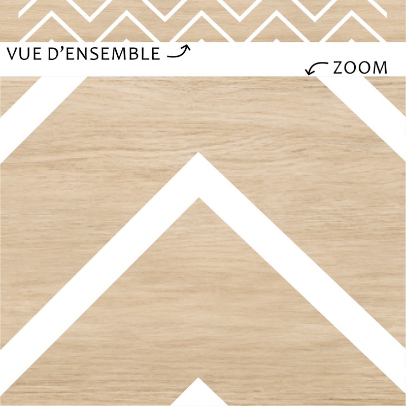 Vue d'ensemble et zoom sur plinthes PVC imitation bois Vue d'ensemble et zoom sur plinthes PVC imitation bois