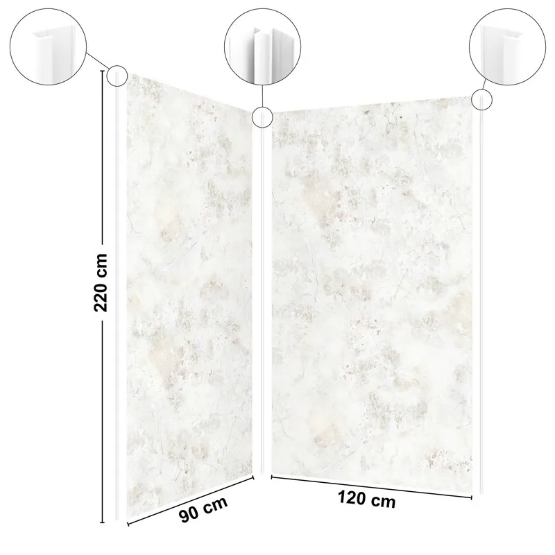 Pack 2 panneaux muraux New Trashwall + 3 profilés Blancs