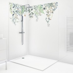 Pack 2 panneaux muraux Flowers in Rain + 3 profilés Blancs