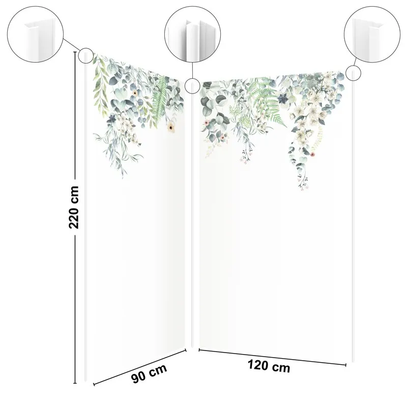 Pack 2 panneaux muraux Flowers in Rain + 3 profilés Blancs