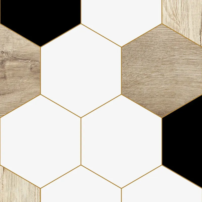 Pack 2 panneaux muraux Mix Hexa + 3 profilés Blancs