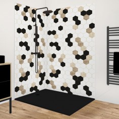 Pack 2 panneaux muraux Mix Hexa + 3 profilés Blancs