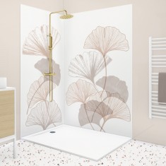 Pack 2 panneaux muraux Gingko Nude + 3 profilés Blancs