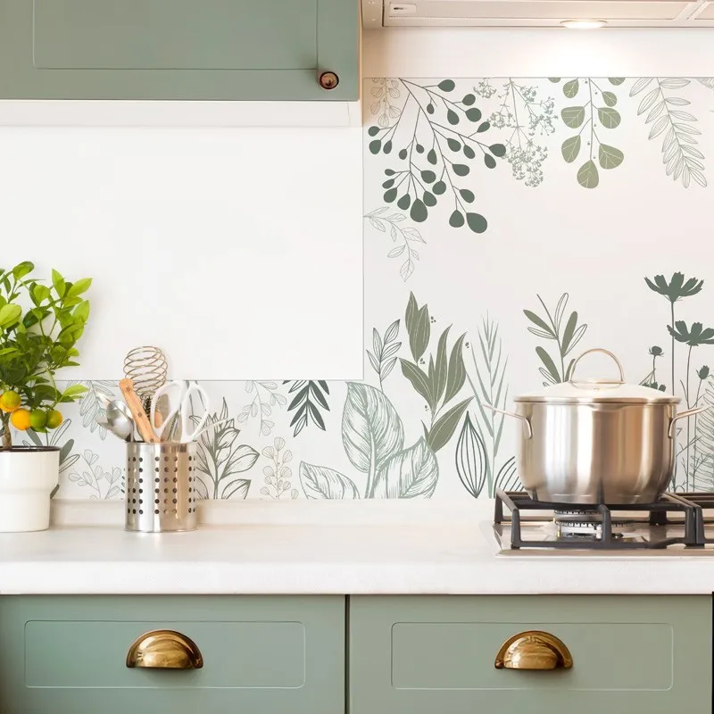 Crédence cuisine Champêtre Bleu ou Vert - fonds de hotte et bandeaux raccordables - 99Déco