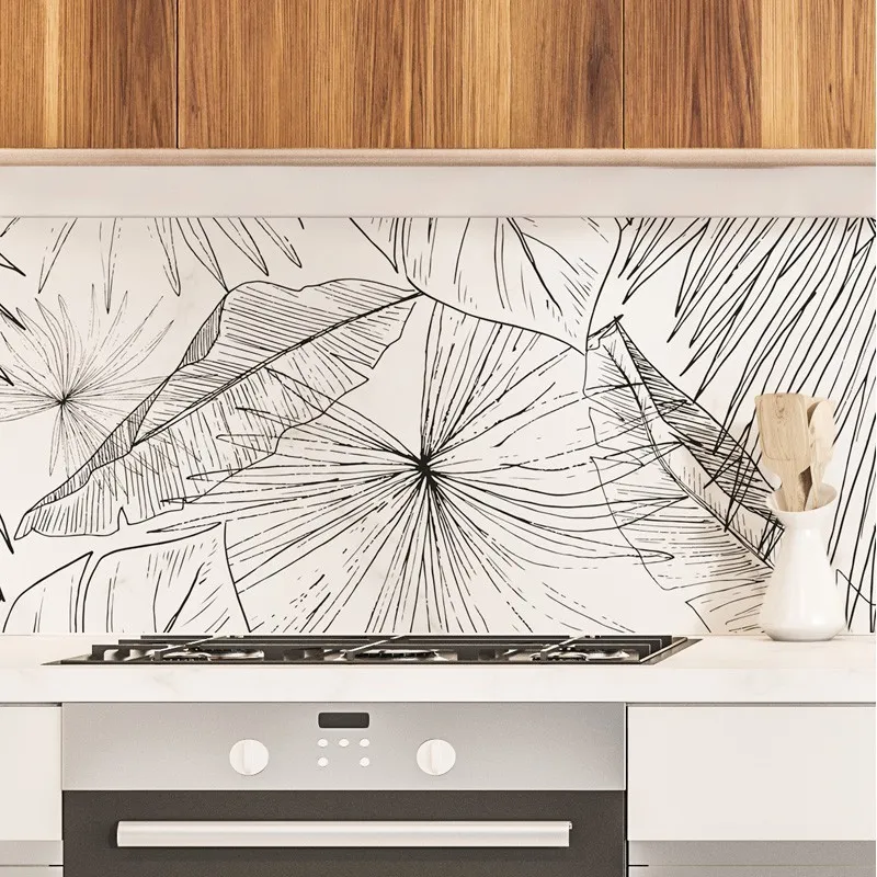 Crédence cuisine Lamnar feuilles graphiques - 5 teintes - 99Déco