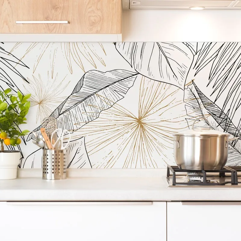 Crédence cuisine aluminium motif tropical Lamnar | 99DECO