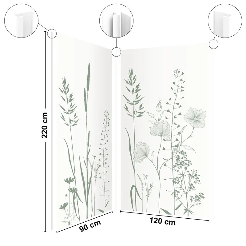 Pack 2 panneaux muraux Végétalist + 3 profilés Blancs