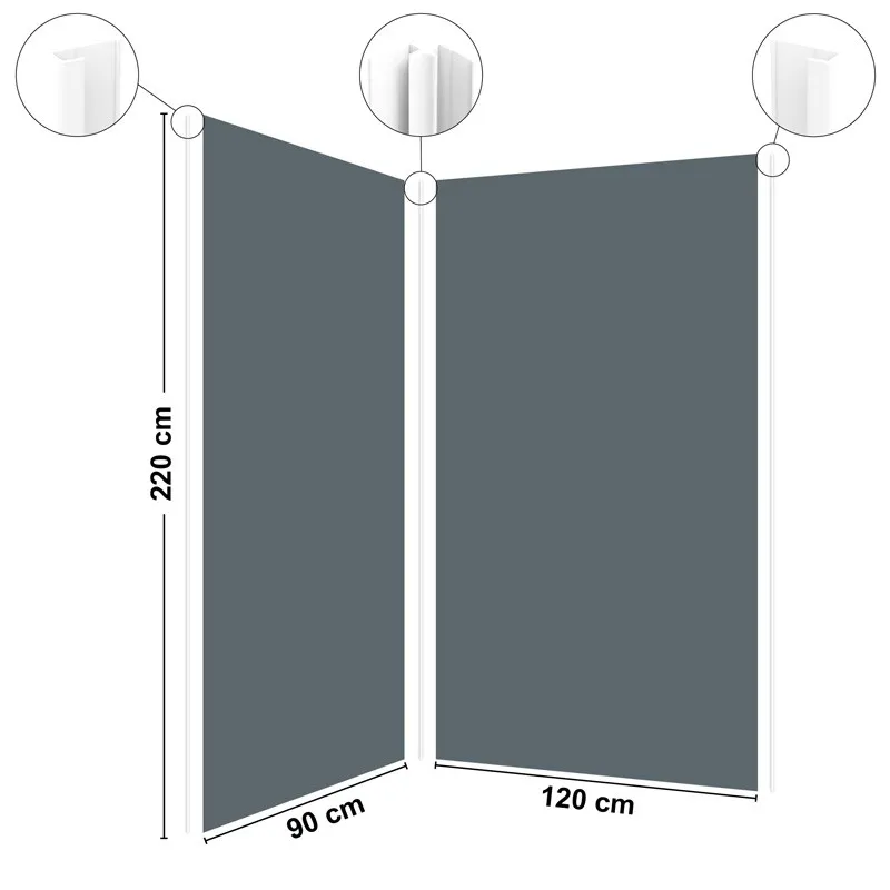 Pack 2 panneaux muraux + 3 profilés Blancs
