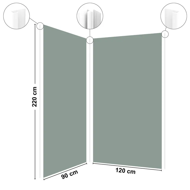 Pack 2 panneaux muraux + 3 profilés Blancs