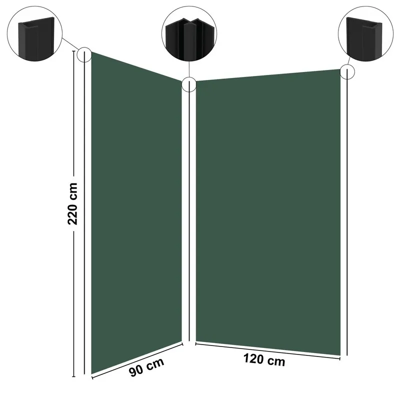 Pack 2 panneaux muraux + 3 profilés Noirs