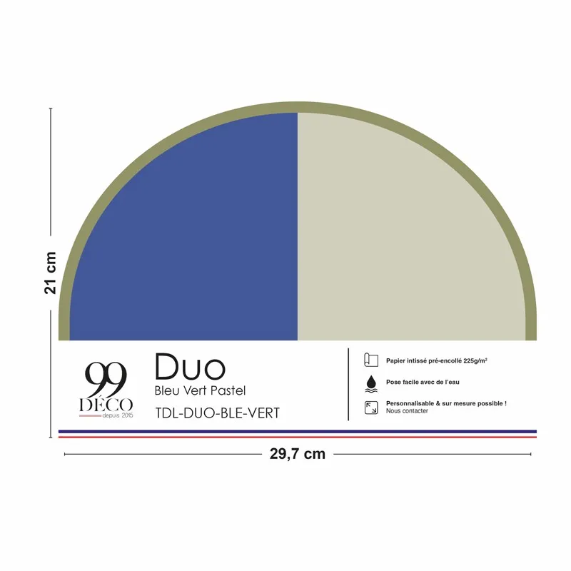 Tête de lit Duo Bleu Vert Pastel – Bicolore et graphique 99DECO