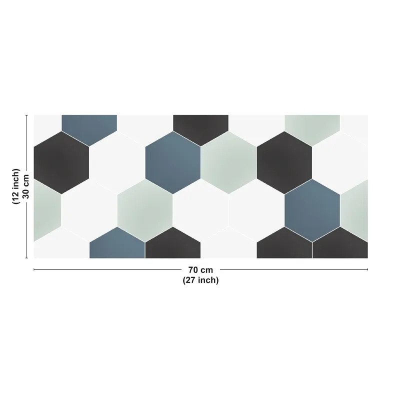 Crédence PVC Scandi Hexago - Élégance scandinave salle de bain -99DECO