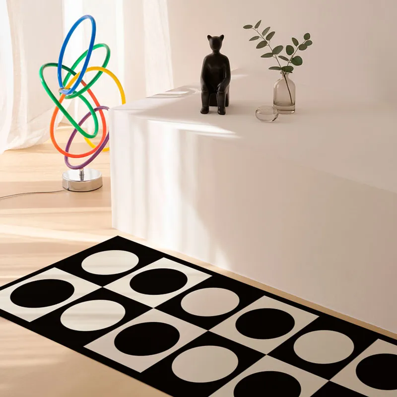 Tapis Vinyle Graphique Pop Noir 99DECO