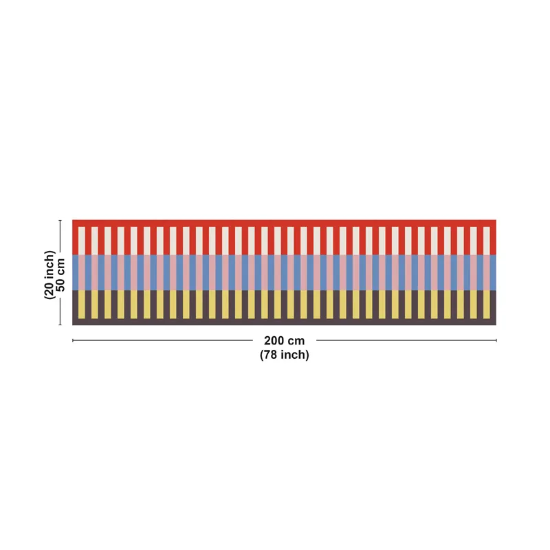 Tapis Vinyle Graphique Rythmo Rouge 99DECO