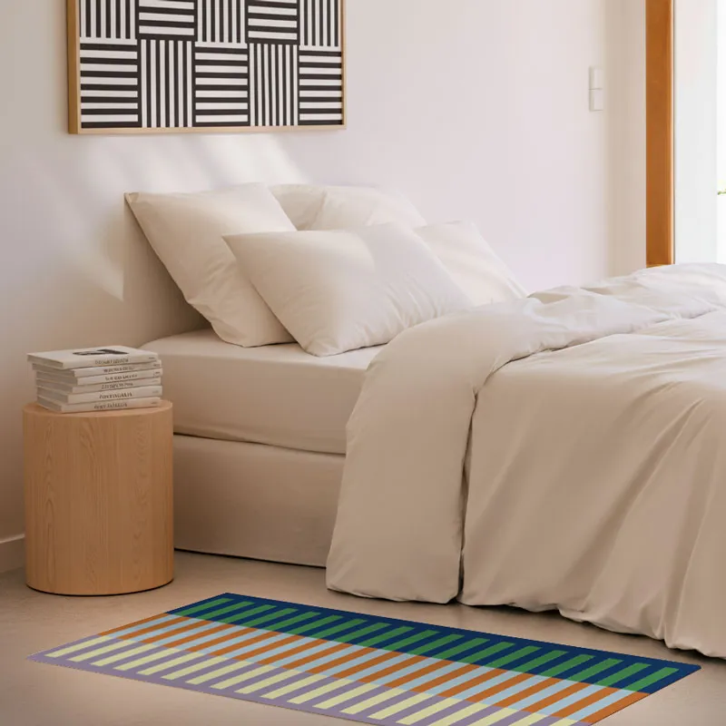 Tapis Vinyle Graphique Rythmo Bleu 99DECO