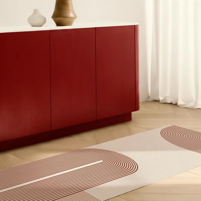 Tapis en Vinyle "Forme Géométrique Gris" – Décor Moderne et Minimaliste