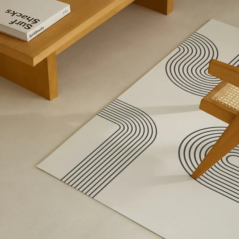 Tapis en Vinyle "Forme Géométrique Gris" – Décor Moderne et Minimaliste