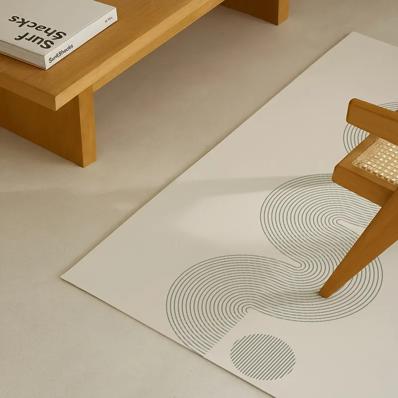 Tapis en Vinyle "Forme Géométrique Gris" – Décor Moderne et Minimaliste
