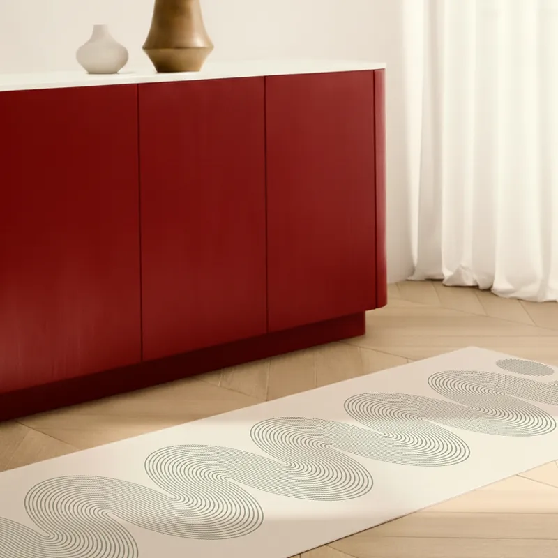 Tapis en Vinyle "Forme Géométrique Gris" – Décor Moderne et Minimaliste