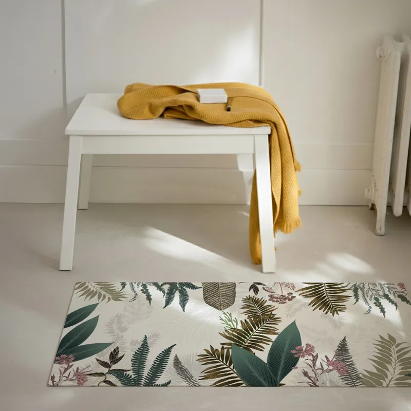 Tapis salon ou cuisine en vinyle antidérapant. Un style naturel et moderne