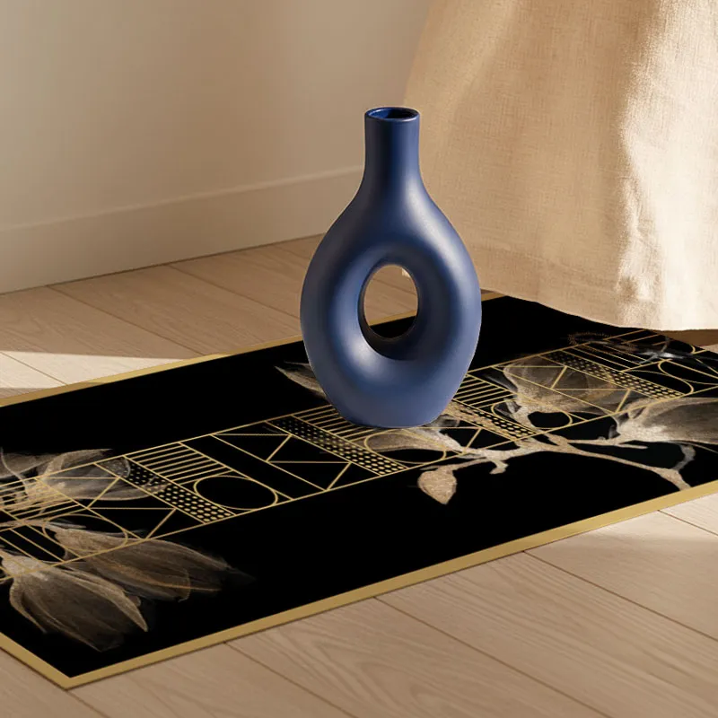 Tapis Vinyle Chic  Noir Or Original
