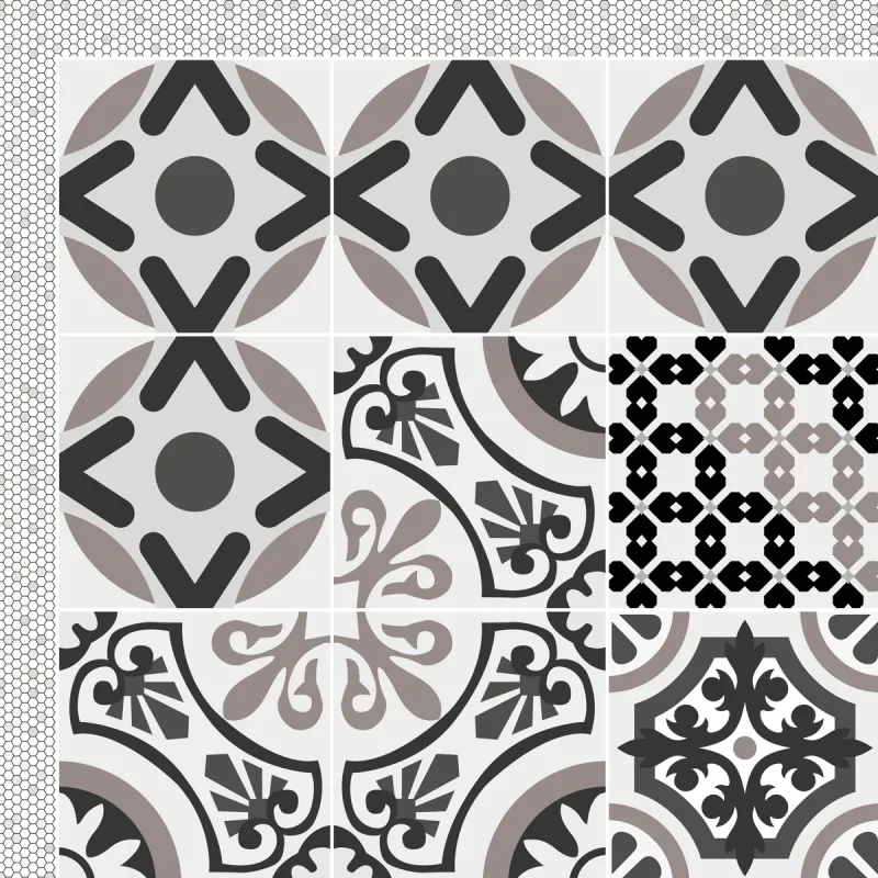 Tapis Vinyle Carreau Ciment Naples
