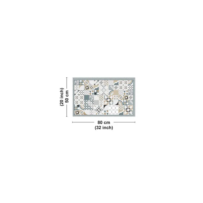 Tapis vinyle. Motif carreaux de ciment dulce