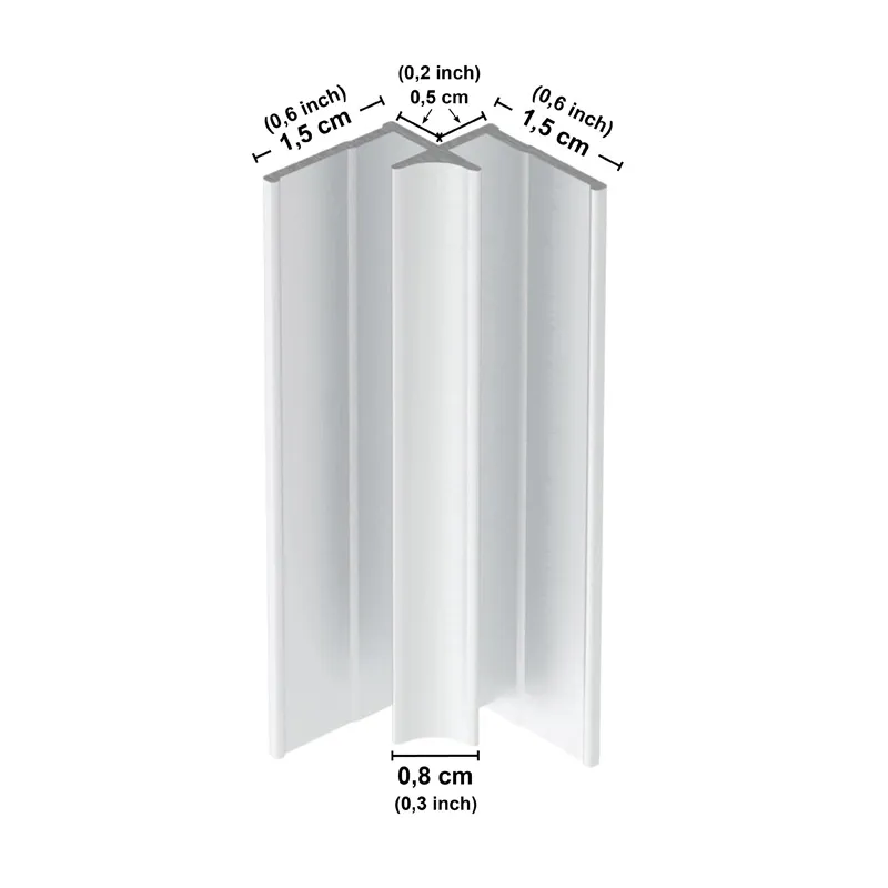 Profilé d’angle aluminium 220 cm pour panneau mural de douche - 99DECO