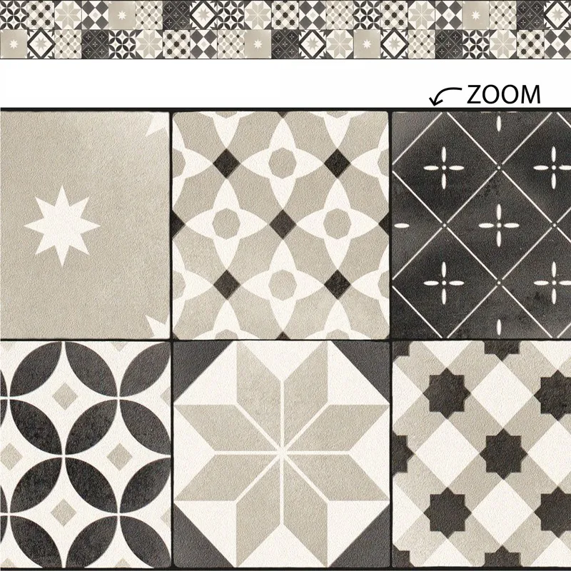 Plinthe adhésive carreaux de ciment - Gris ou Noir & Blanc - 99DECO