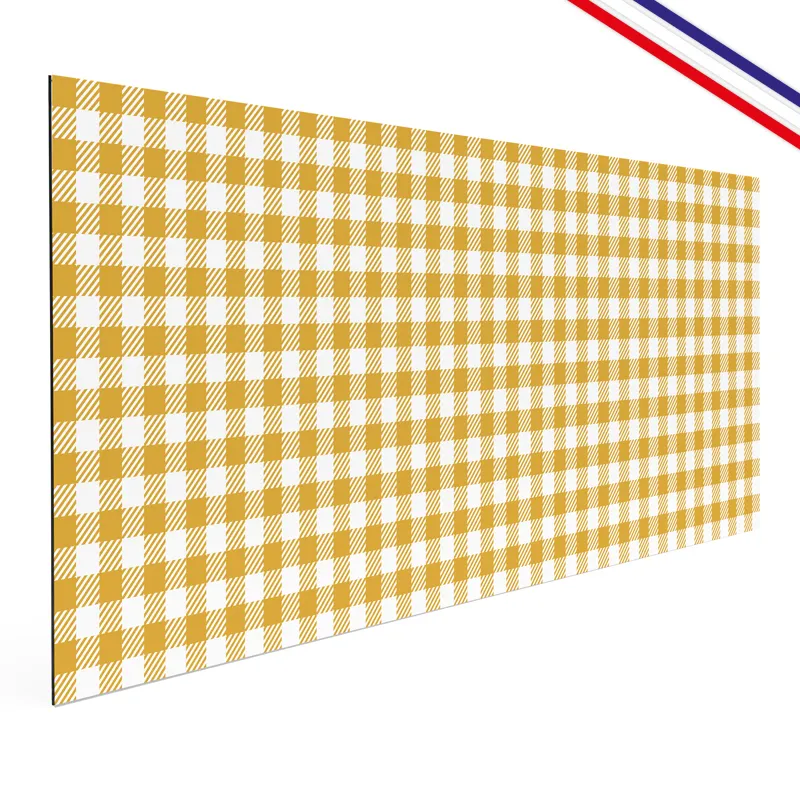 Crédence Vichy Curry en aluminium - Motif vichy graphique - 99Déco