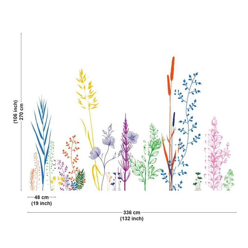 Papier peint panoramique Végétalist Color - Herbes colorées – 99DECO