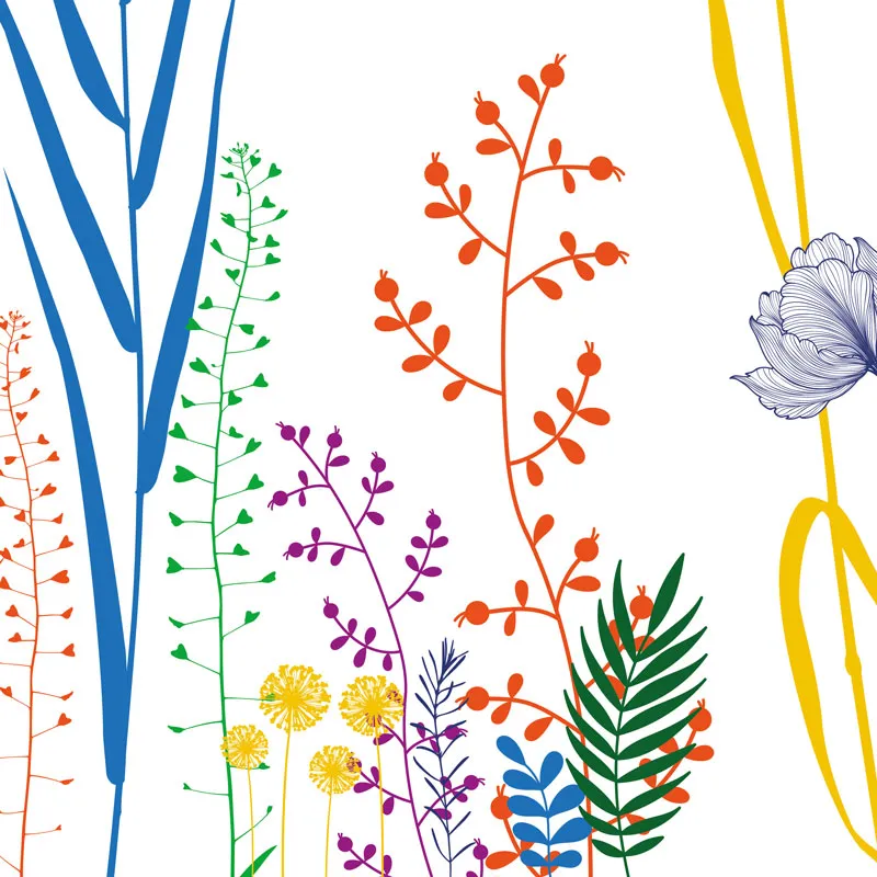 Papier peint panoramique Végétalist Color - Herbes colorées – 99DECO