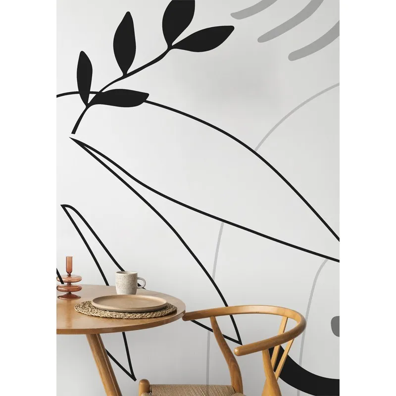 Papier peint panoramique intissé FACE Noir Contour – 99DECO