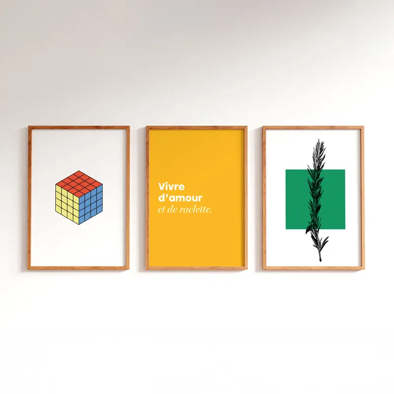 Affiche décorative murale "Vivre d’amour et de raclette" - Collection : Humour - 99DECO