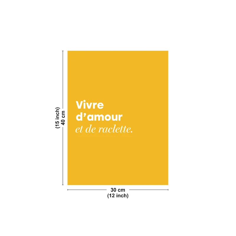 Affiche décorative murale "Vivre d’amour et de raclette" - Collection : Humour - 99DECO