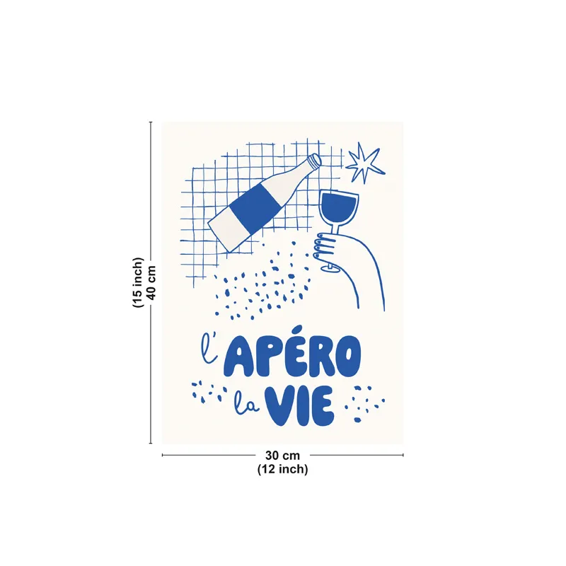 Affiche décorative murale "Apéro Bleu" - Collection Humour - 99DECO