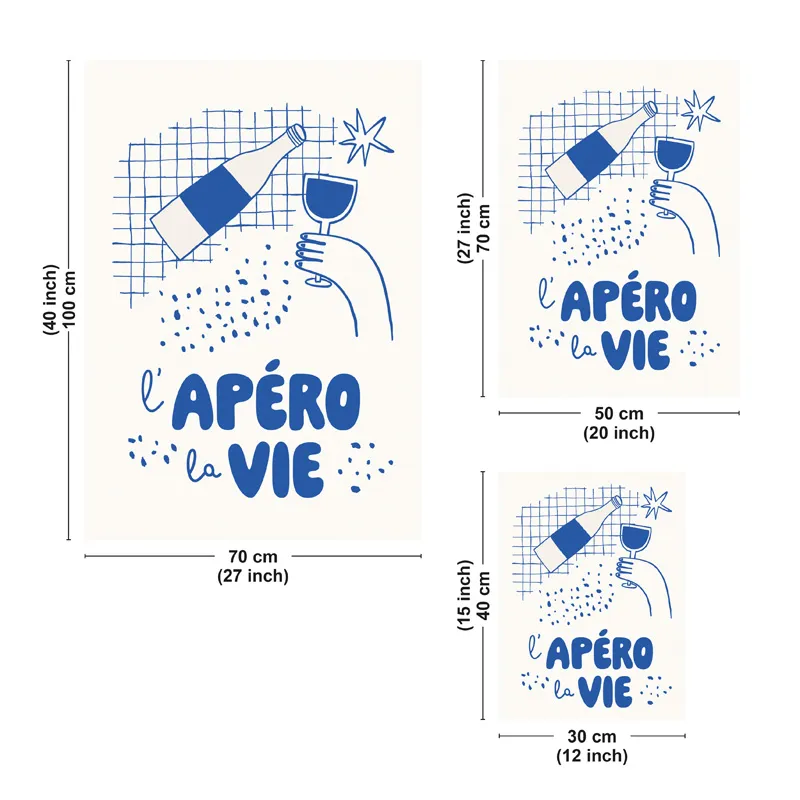 Affiche décorative murale "Apéro Bleu" - Collection Humour - 99DECO