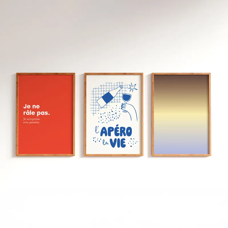 Affiche décorative murale "Avec passion" rouge – Collection Humour – 99DECO