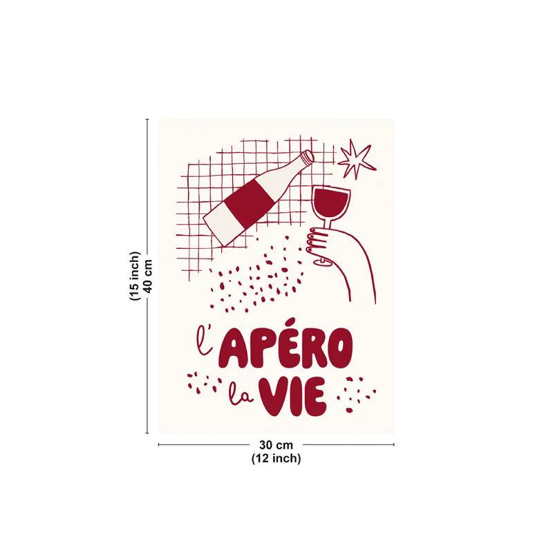 Affiche décorative murale "Apéro Rouge" rouge – Collection Humour – 99DECO