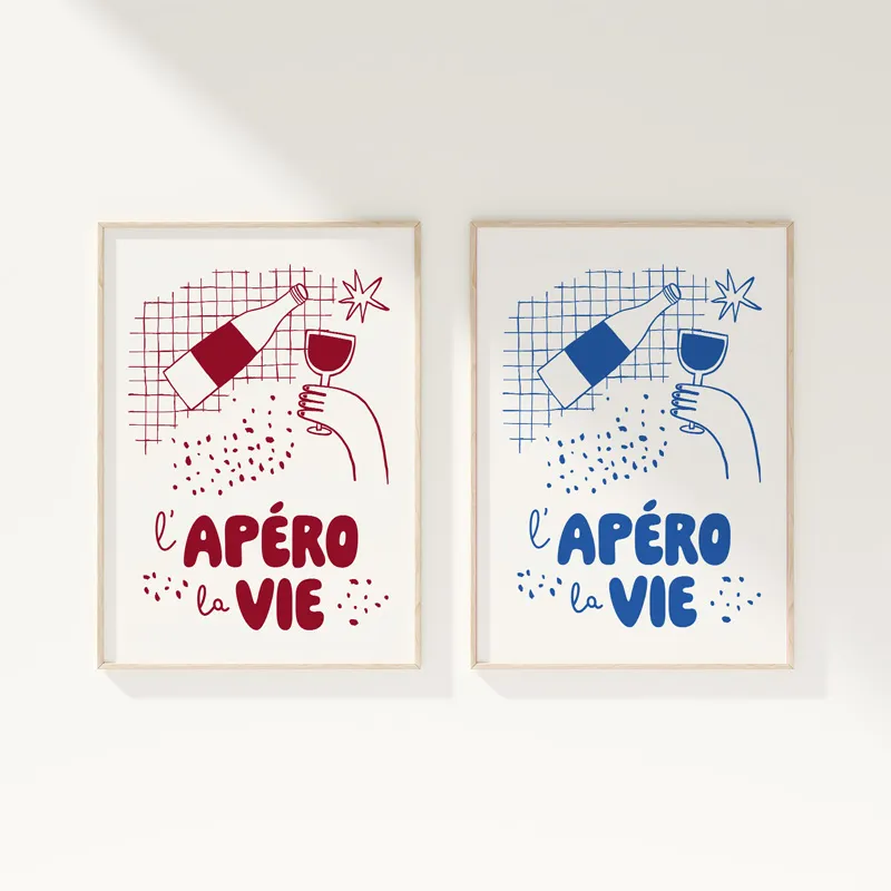 Affiche décorative murale "Apéro Rouge" rouge – Collection Humour – 99DECO