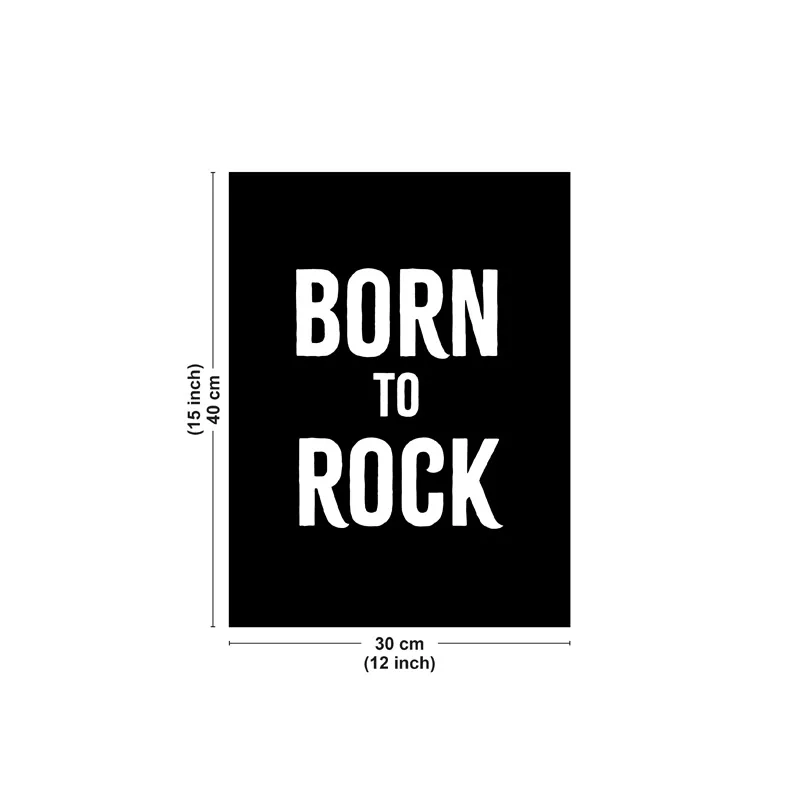 Affiche décorative murale "Born to Rock" noir – Collection Musique – 99DECO