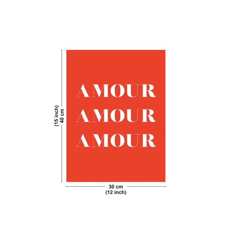 Affiche décorative murale "Amour Triple" rouge – Collection Amour – 99DECO
