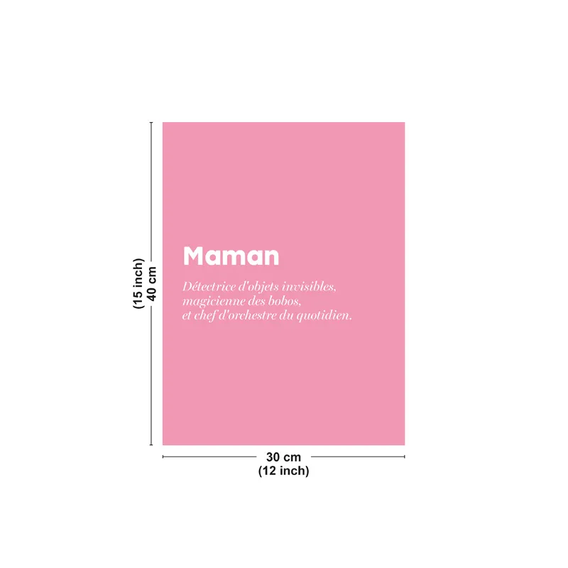 Affiche "Maman Heroes" rose – Collection Famille – 99DECO