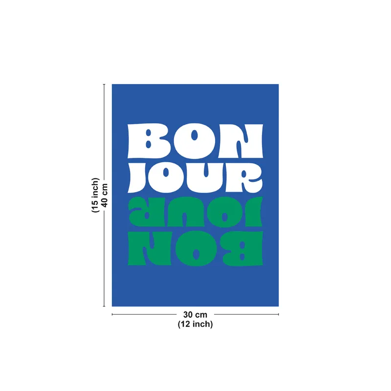 Affiche "Bonjour" bleu – Typographie moderne – 99DECO