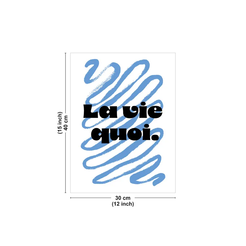 Affiche "La Vie Quoi" bleu – Typographie moderne et décorative - 99DECO