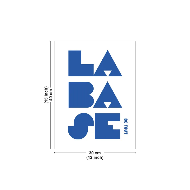 Affiche "La Base" bleu – Typographie moderne et décorative - 99DECO