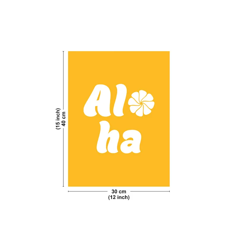Affiche "Aloha" jaune – Typographie moderne et décorative - 99DECO