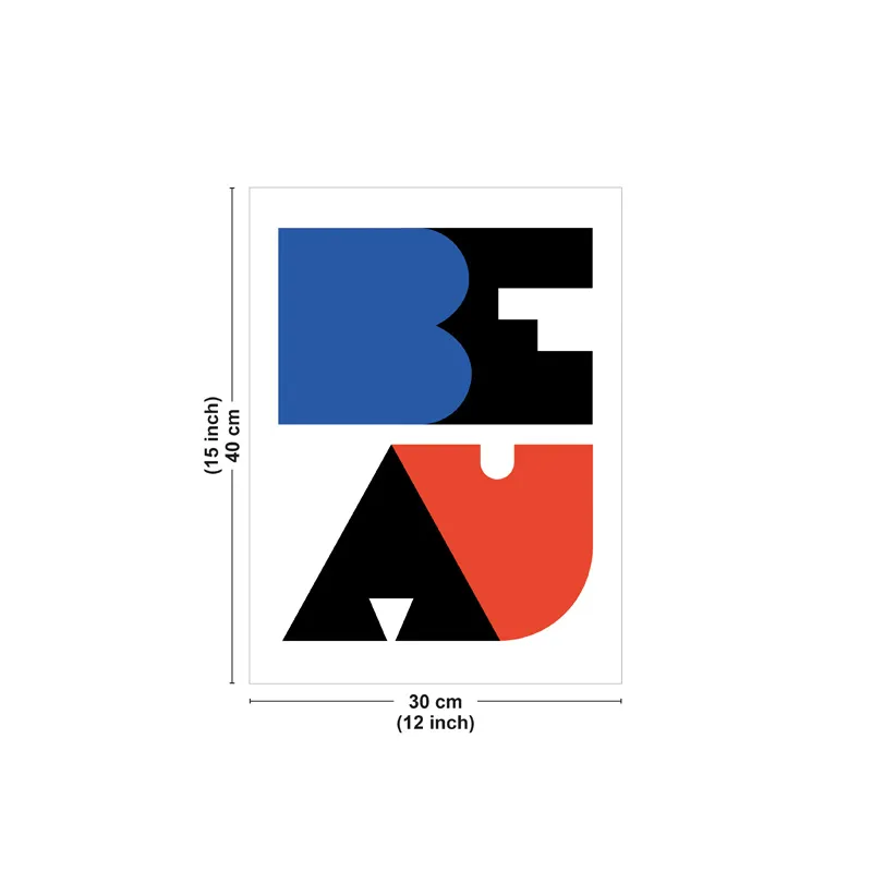 Affiche "Beau Campo" noir – Typographie géométrique moderne - 99DECO